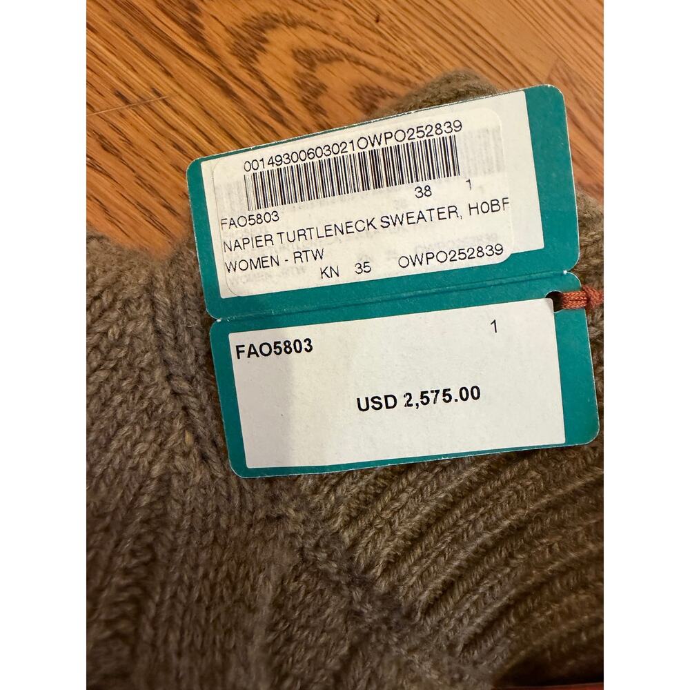Loro Piana Napier Baby Cashmere Cable Turtleneck Sweater 38 NWT - Picture 3 of 8